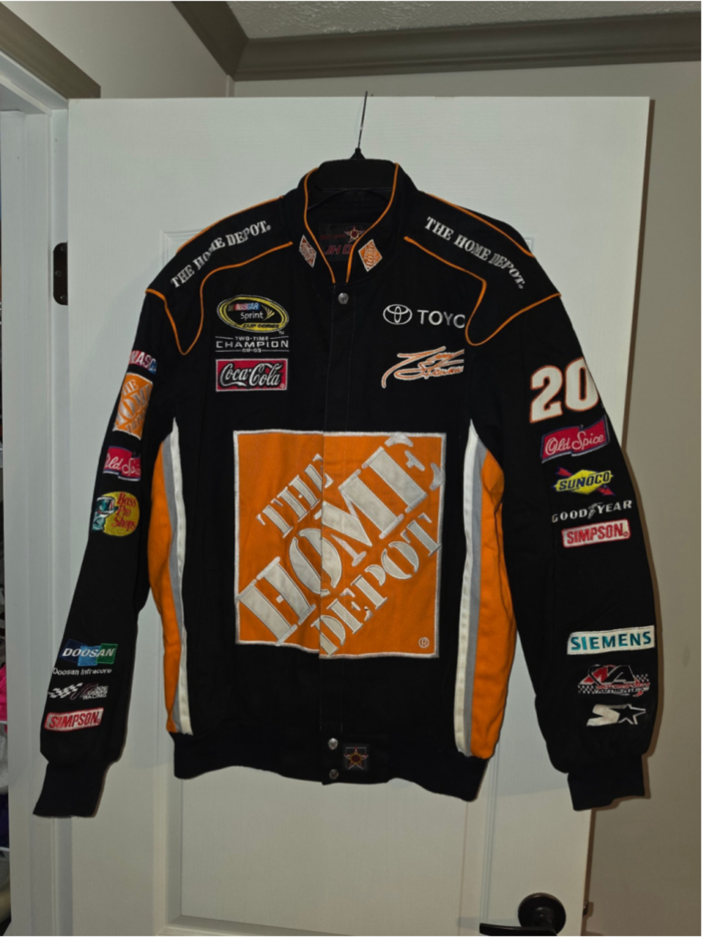 Tony Stewart #20 Home Depot NASCAR JH Design Racing Jacket Large Vintage